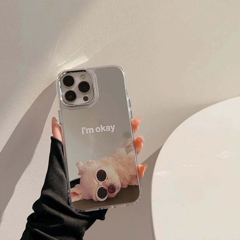 Dog Mirror iPhone Case in I'm Okay