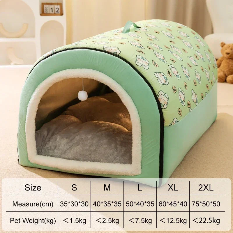 Indoor Dogs House Bed in Green