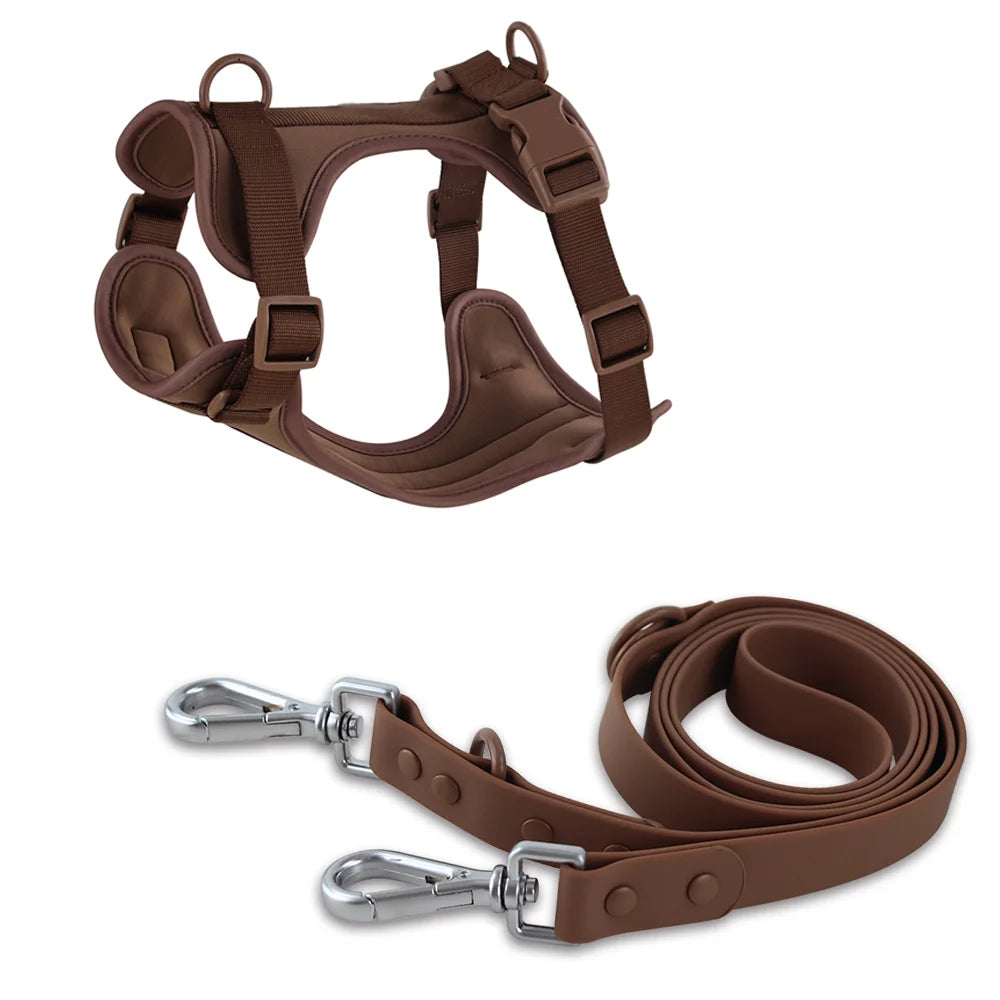 Double Harness For Dogs in Harness & Leash Chocolate