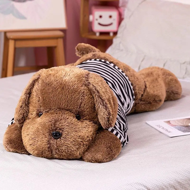 Giant Plush Dog in Black Shirt