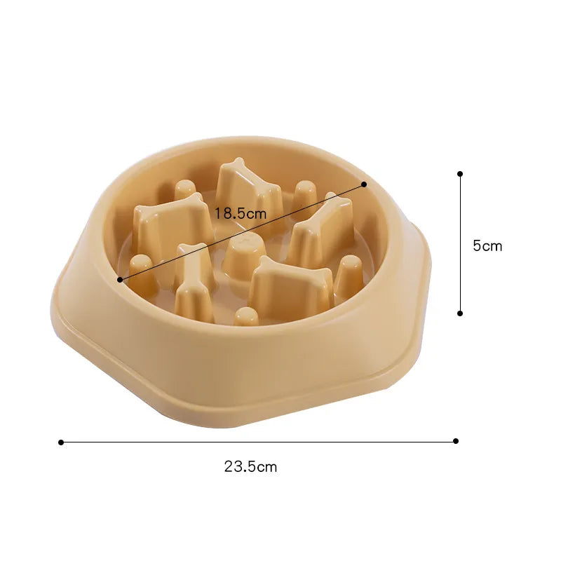 Slow Feed Dog Bowl For Small Dogs in Yellow