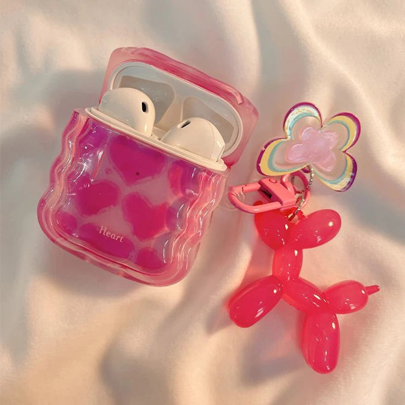 Pink Cute Dog Airpods Case