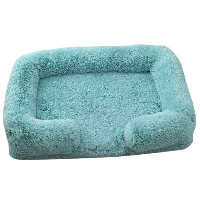 Fluffy Dog Bed in Baby Blue