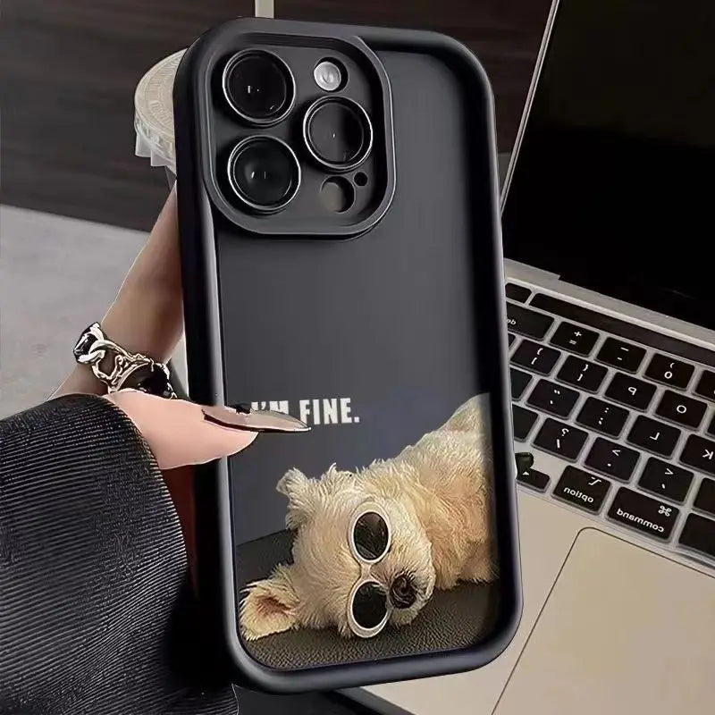 Dog Silicone iPhone Cases in Black
