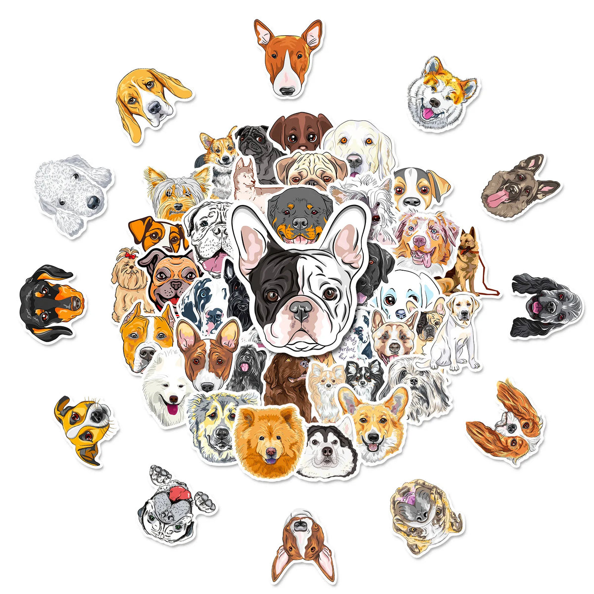 Cartoon Dog Sticker in 50Pcs