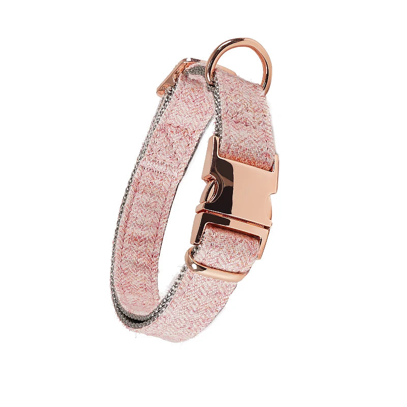Metal Buckle Dog Collar in Pink