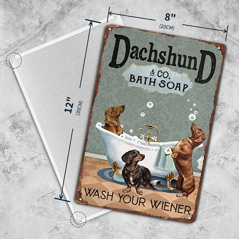 Funny Dachshund Bathroom Signs