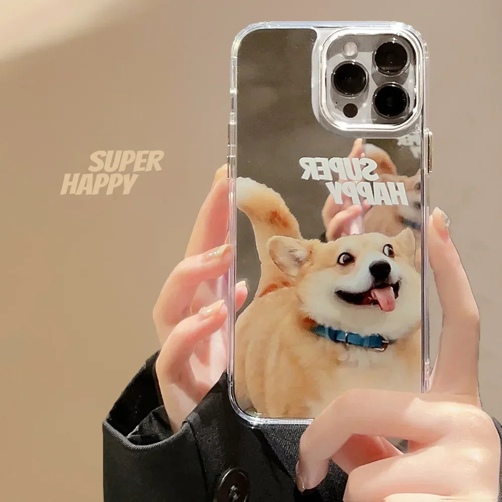 Dog Mirror iPhone Case in Super Happy