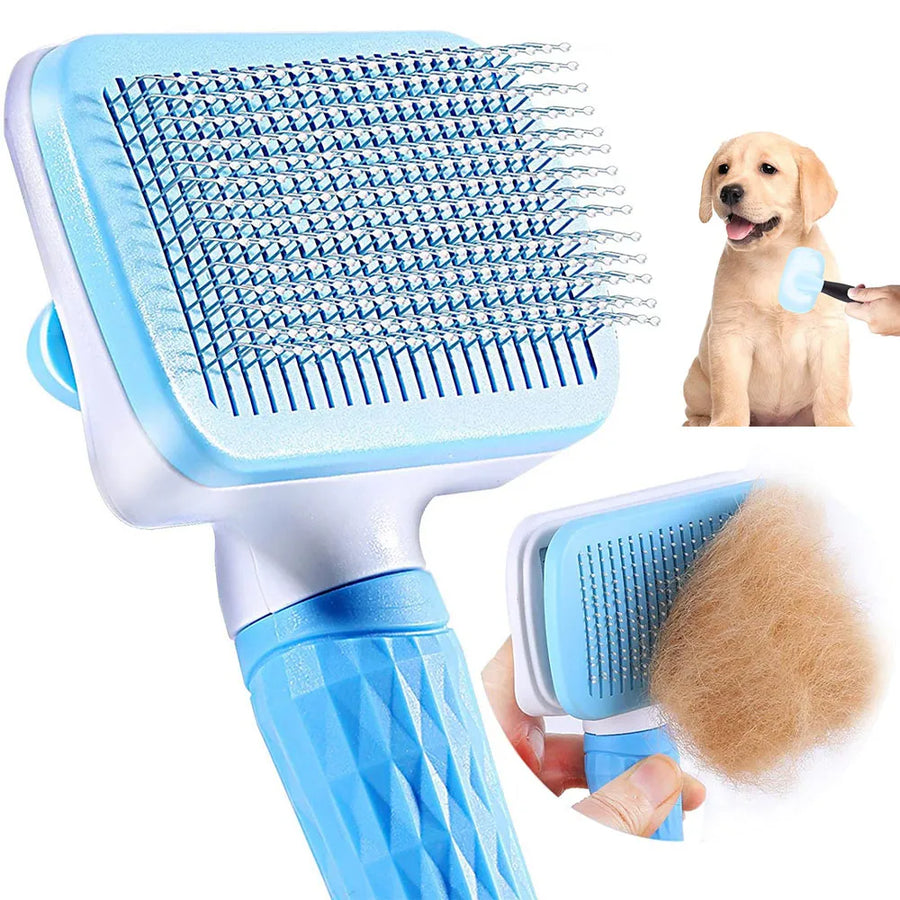 Easy to Clean Pet Grooming Brush Removes Mats