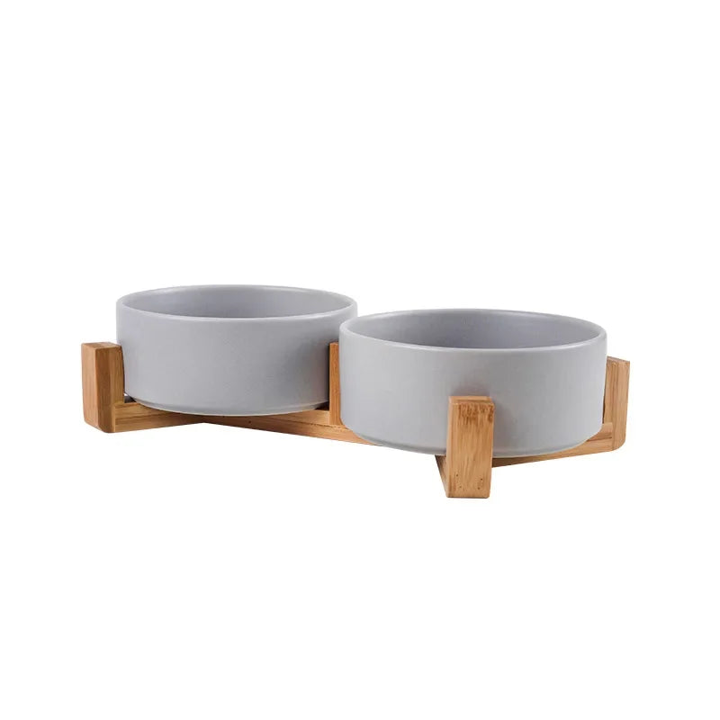 Ceramic Dog Food Bowl in Gray