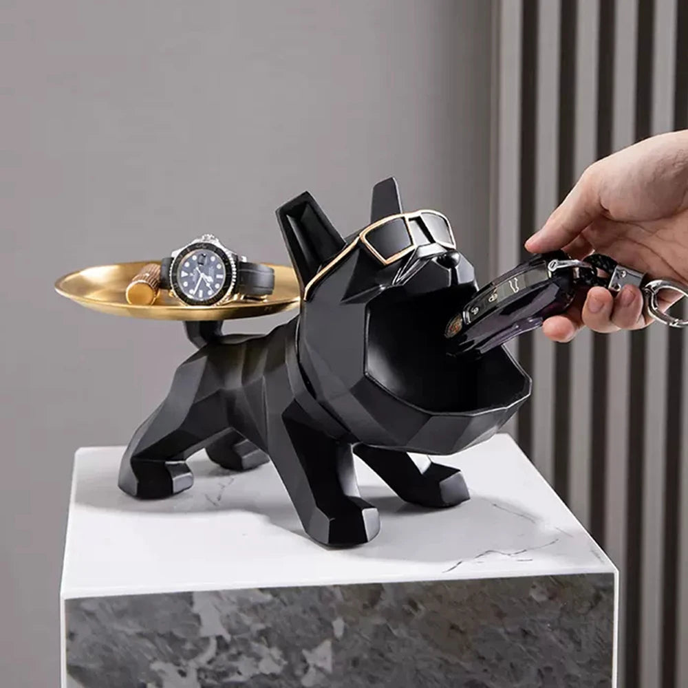 Bulldog Crafts with Tray for Keys Holder Storage