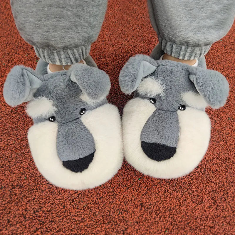 Fluffy Schnauzer Slippers