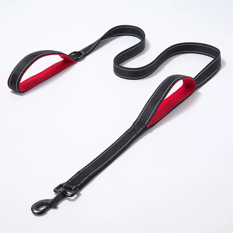 Double Handle Dog Leash in Burgundy