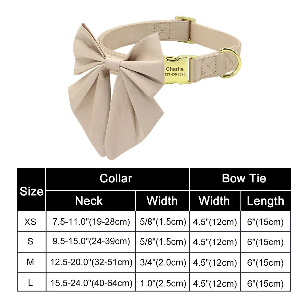 Dog Collar Bow in Beige