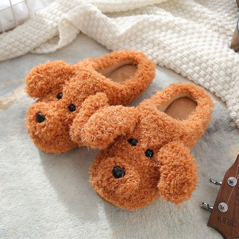 Fluffy Dog Slippers in Orange