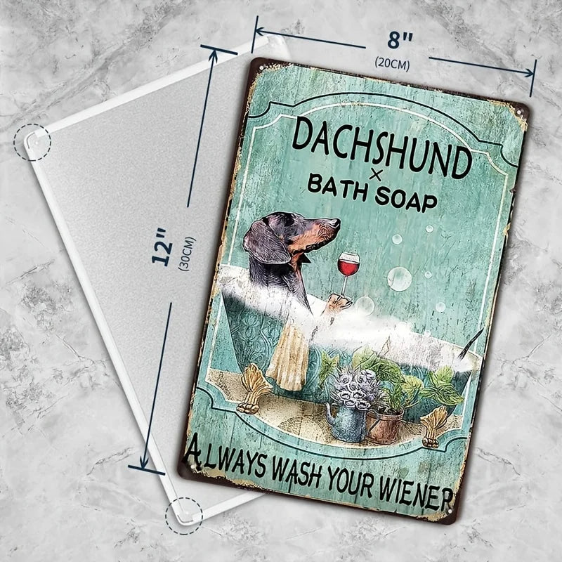 Dachshund Bathroom Wall Sign