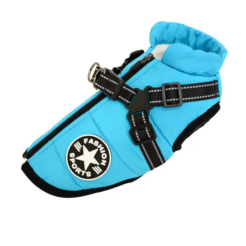 Dog Jacket With Harness in Blue