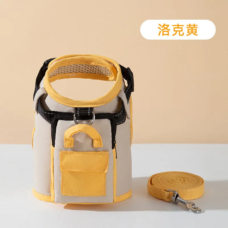 Dog Harness Backpack in Yellow backpack
