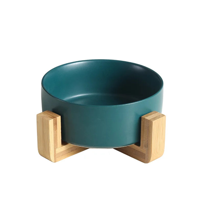 Dog Food Bowl With Stand in Green with Stand