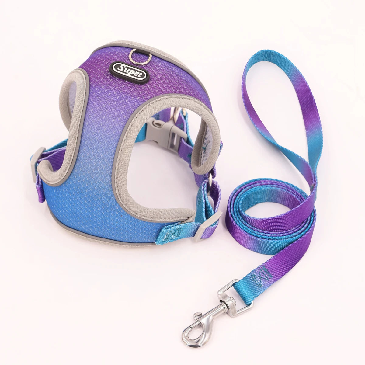 Nylon Dog Harness in Purple & Blue