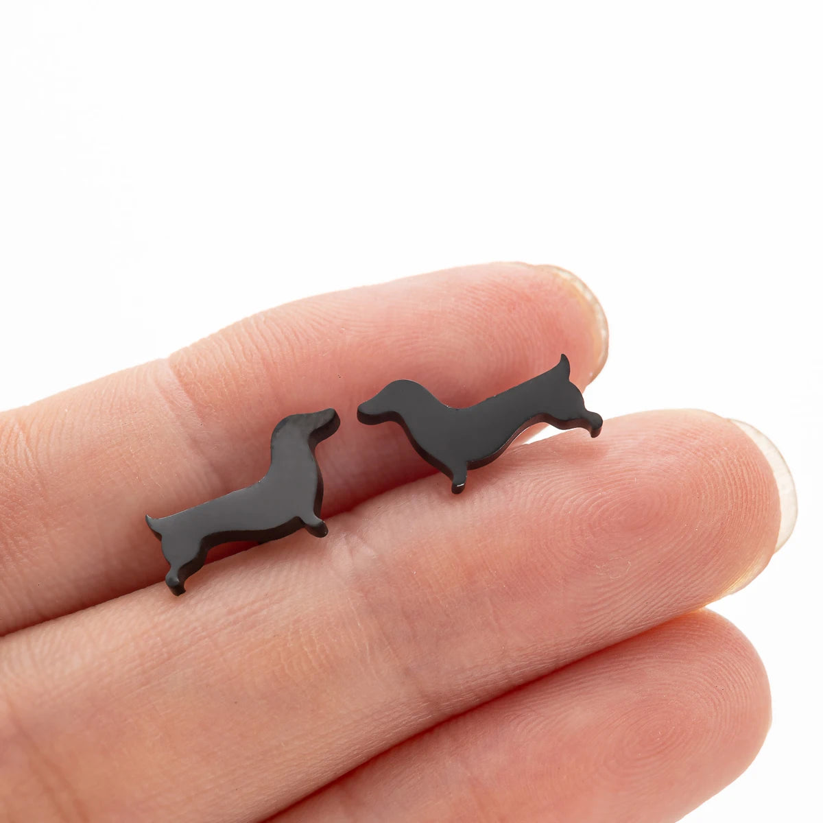 Dog Earrings in Black