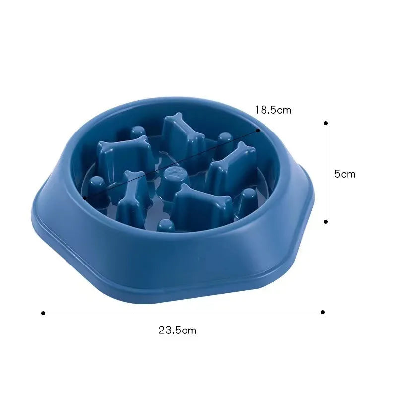 Slow Feed Dog Bowl For Small Dogs in Navy Blue