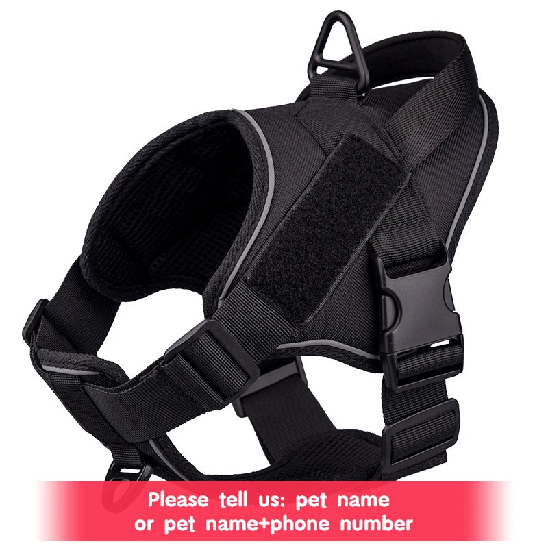 Personalized Dog Harness in Black
