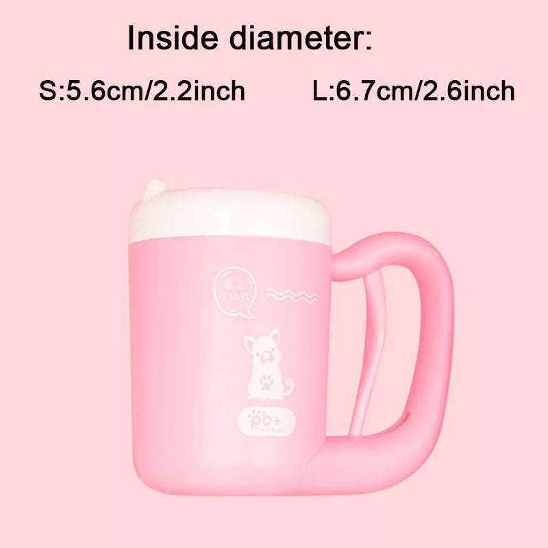 Portable Dog Paw Cleaner in Pink