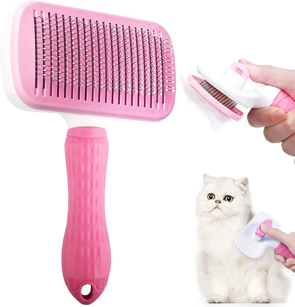 Dog Hair Brush in Square Pink