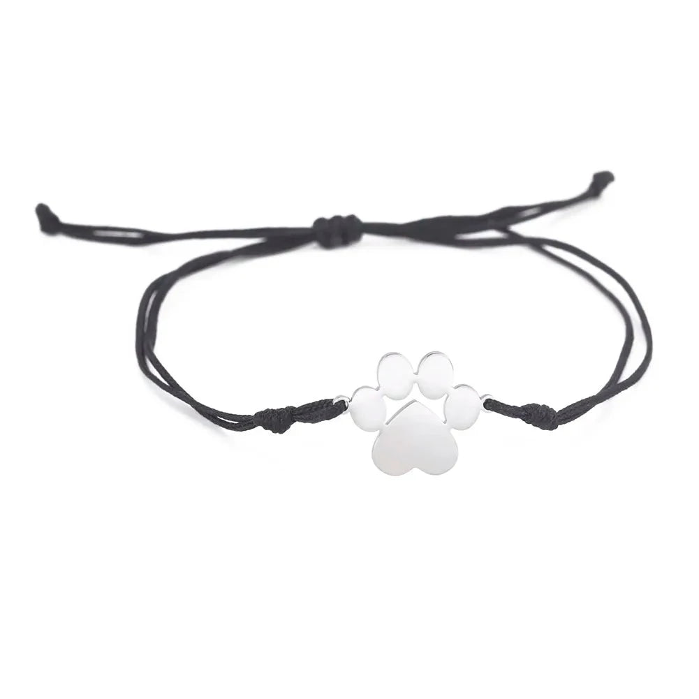 Lucky Dog Paw Bracelet in Black