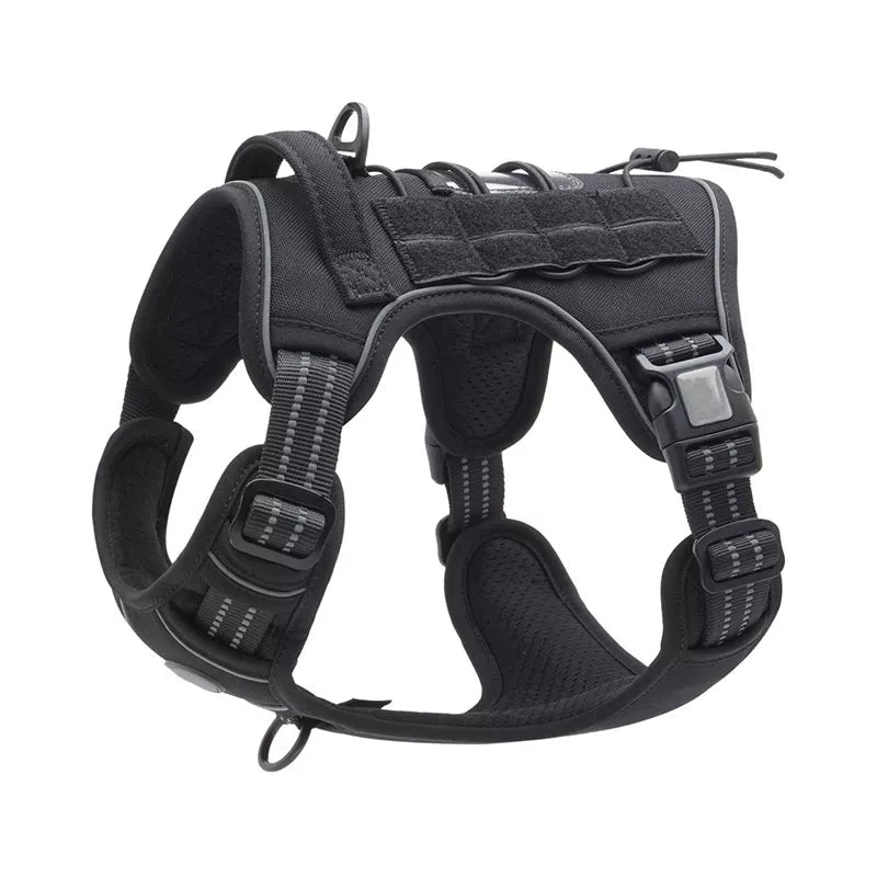 Adjustable Tactical Dog Harness in Black Harness