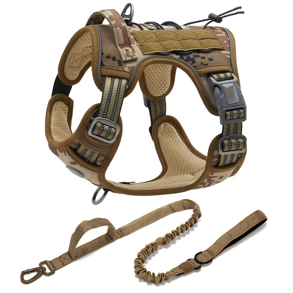 Adjustable Tactical Dog Harness in Como Set