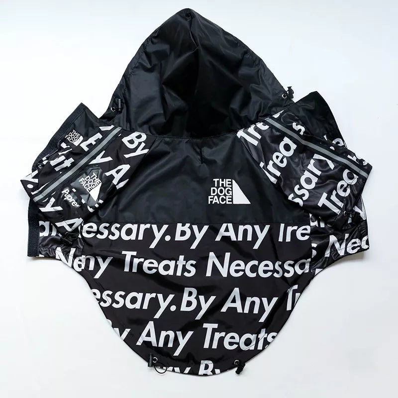 Black Dog Raincoat in Black & White