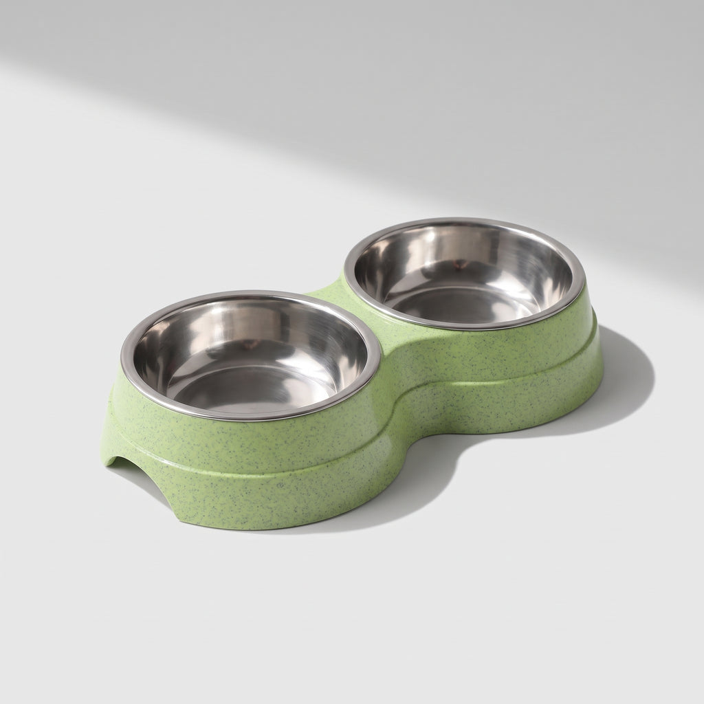 Bowl Dog Food, studio photo on a light grey background