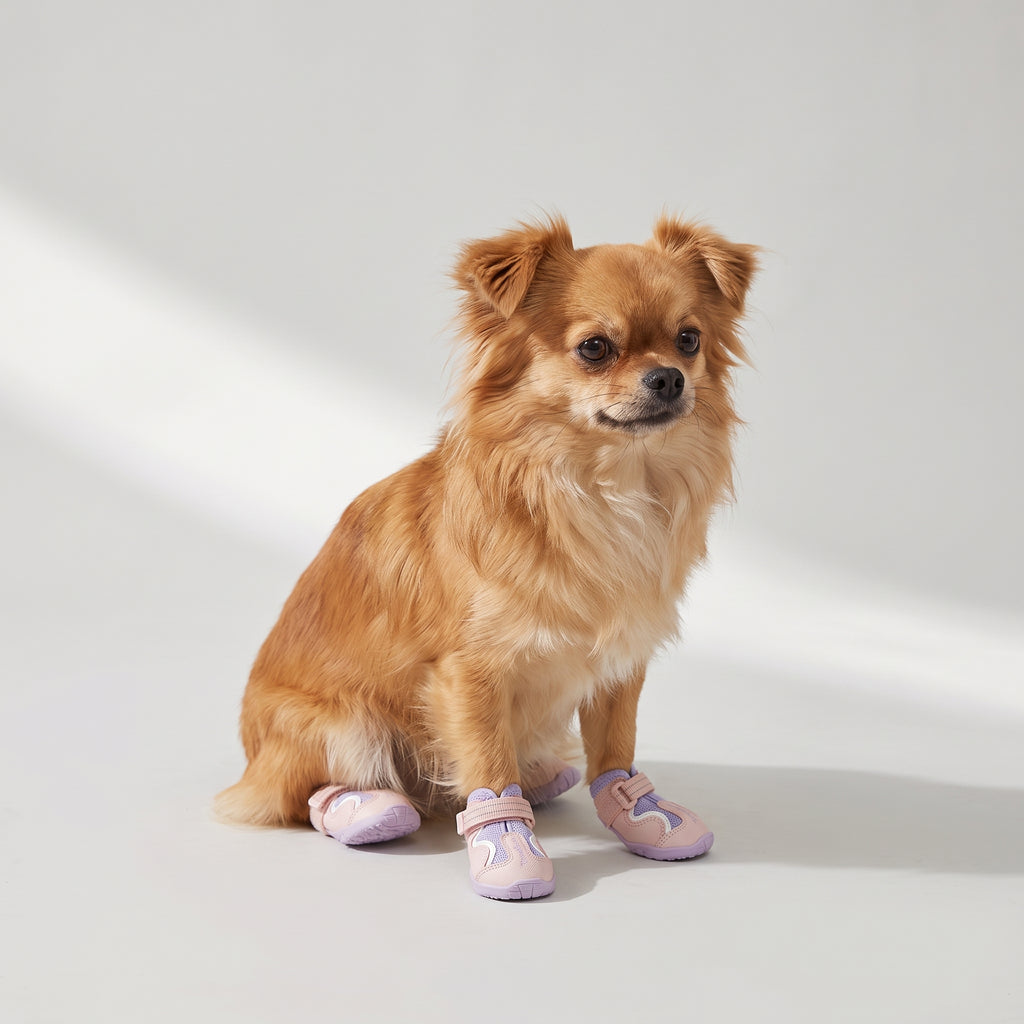 Breathable Dog Shoes with a chihuahua, studio photo