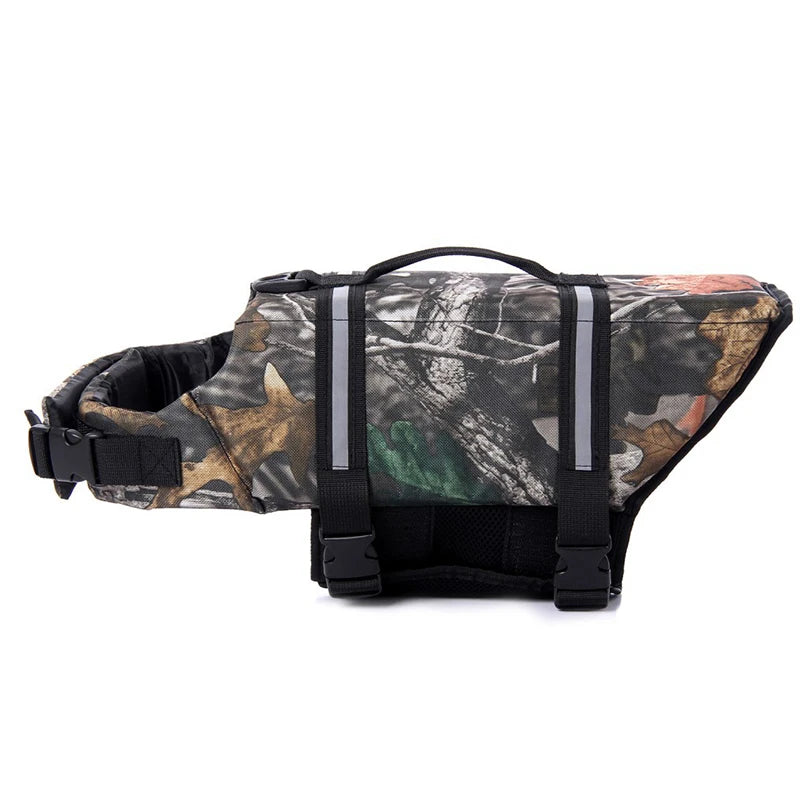 Camo Dog Life Jacket in Dark trunk