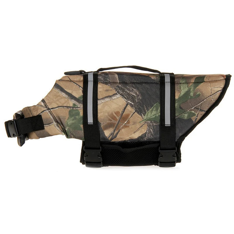 Camo Dog Life Jacket in Light trunk
