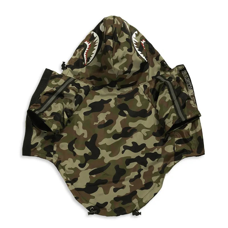 Camouflage Dog Raincoat in Green