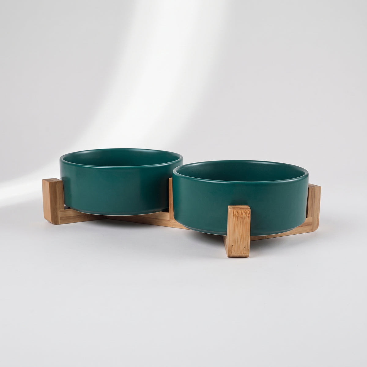 Ceramic Dog Food Bowl, studio photo on a light grey background