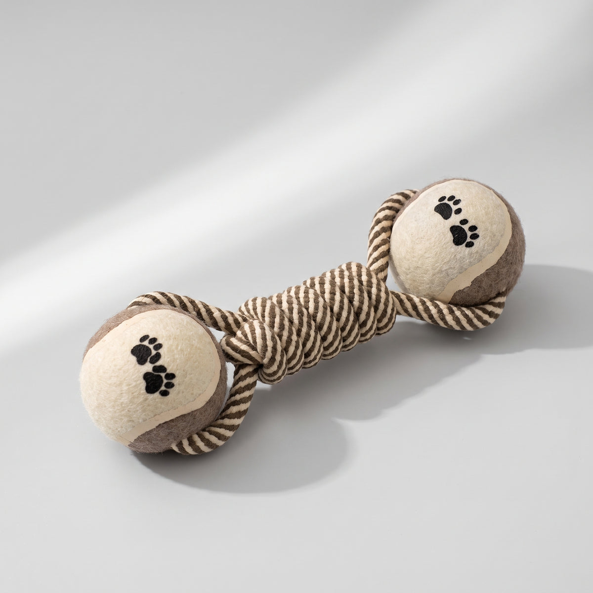 Cotton Rope Toy For Dog, studio photo on a light grey background