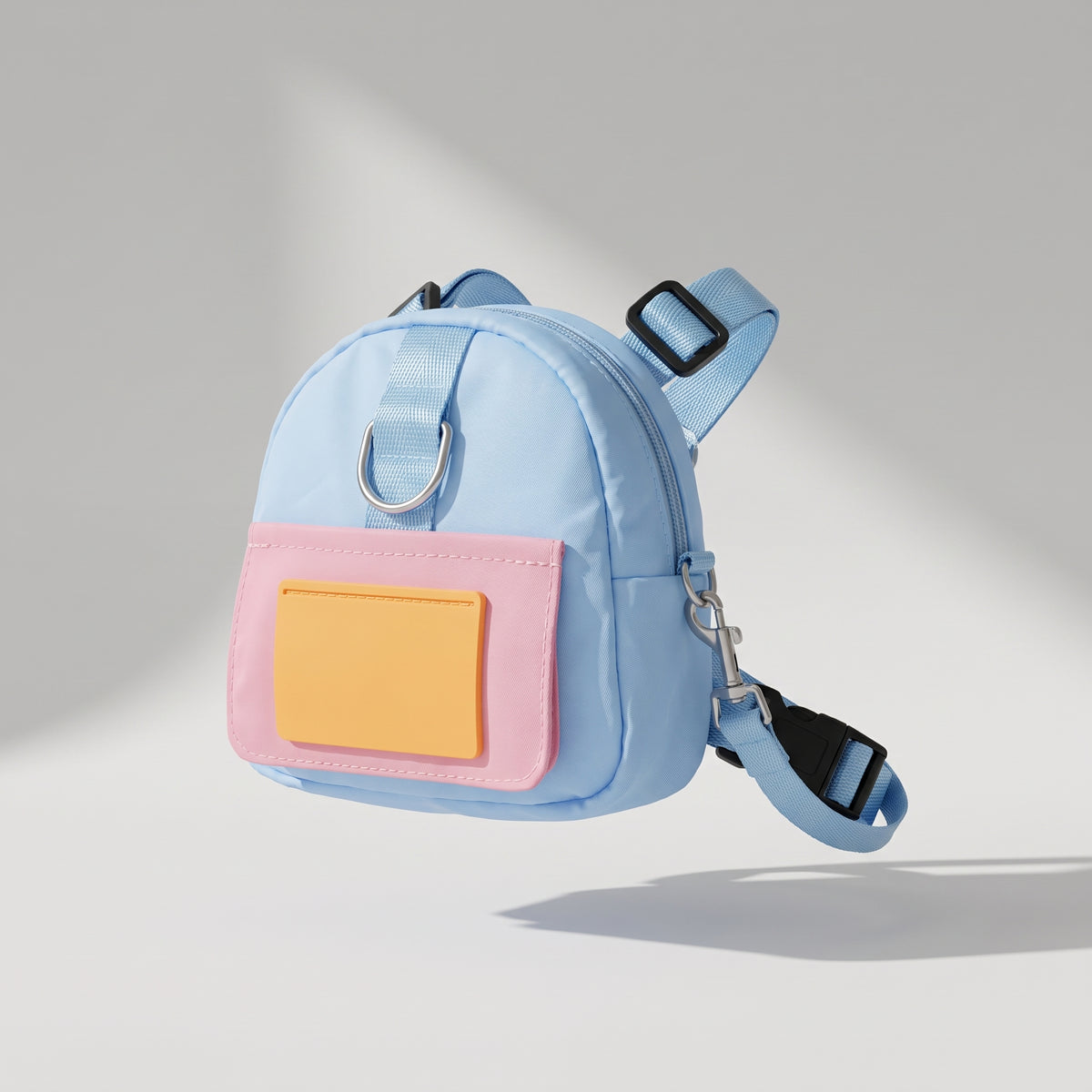 Cute Backpack For Dogs, studio photo on a light grey background