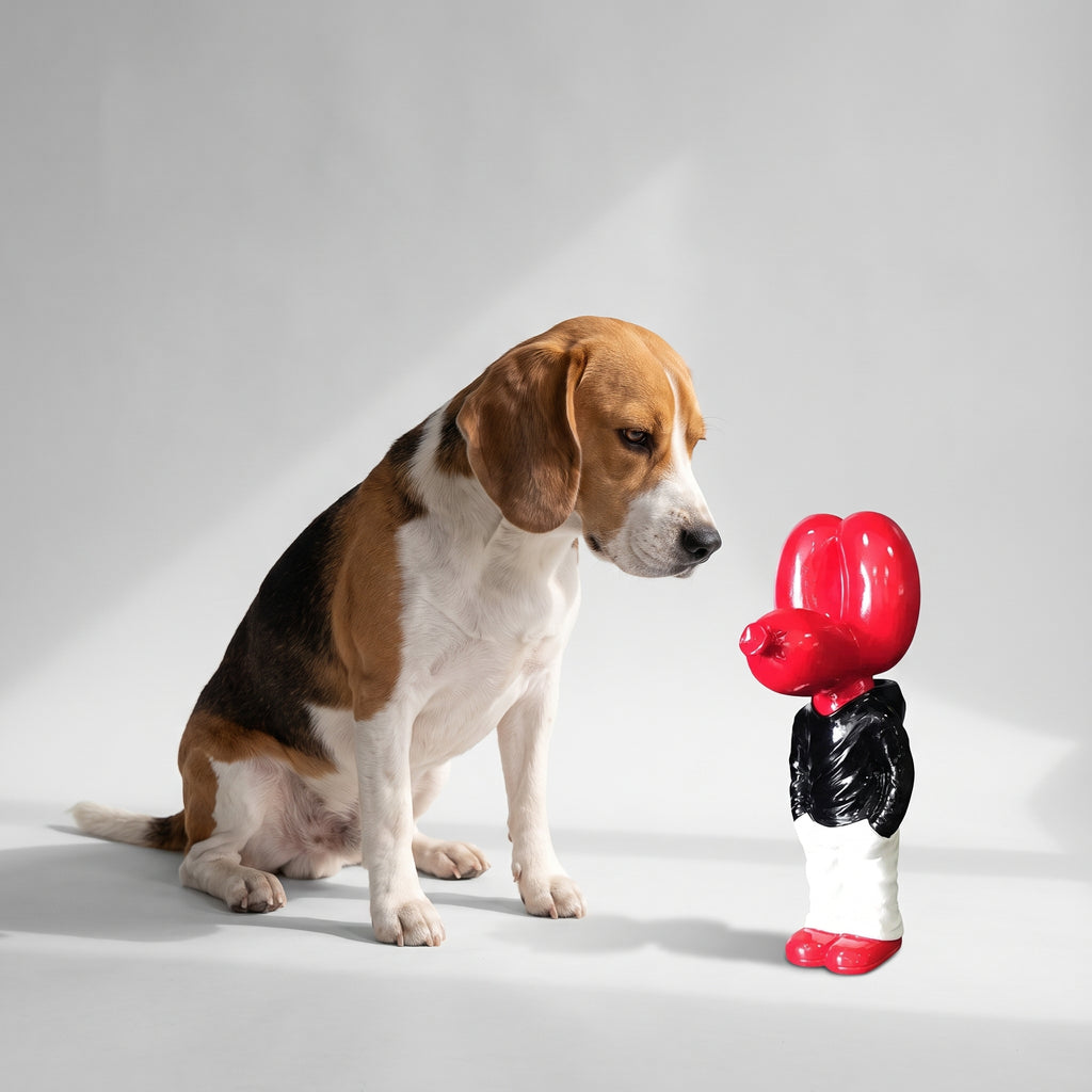 Cute Balloon Dog with a beagle, studio photo