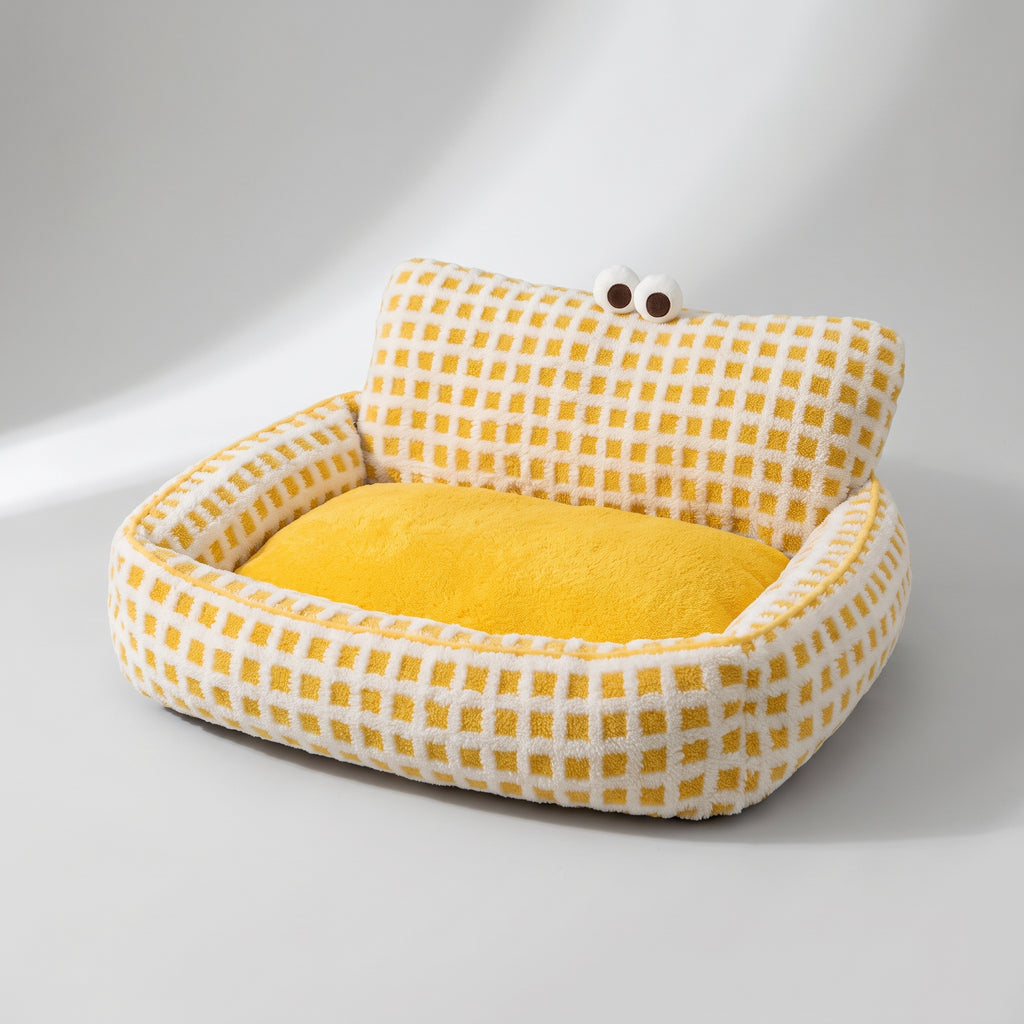 Cute Dog Bed, studio photo on a light grey background