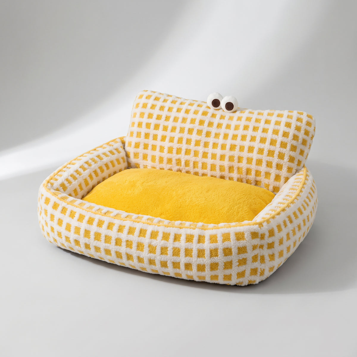 Cute Dog Bed, studio photo on a light grey background