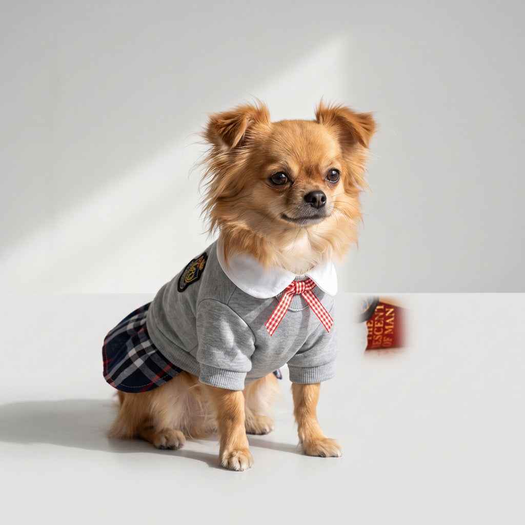 Cute Dog Clothes with a chihuahua, studio photo