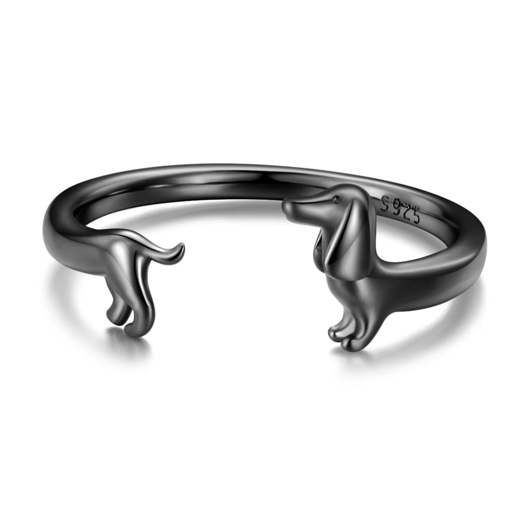 Dachshund Ring in Black