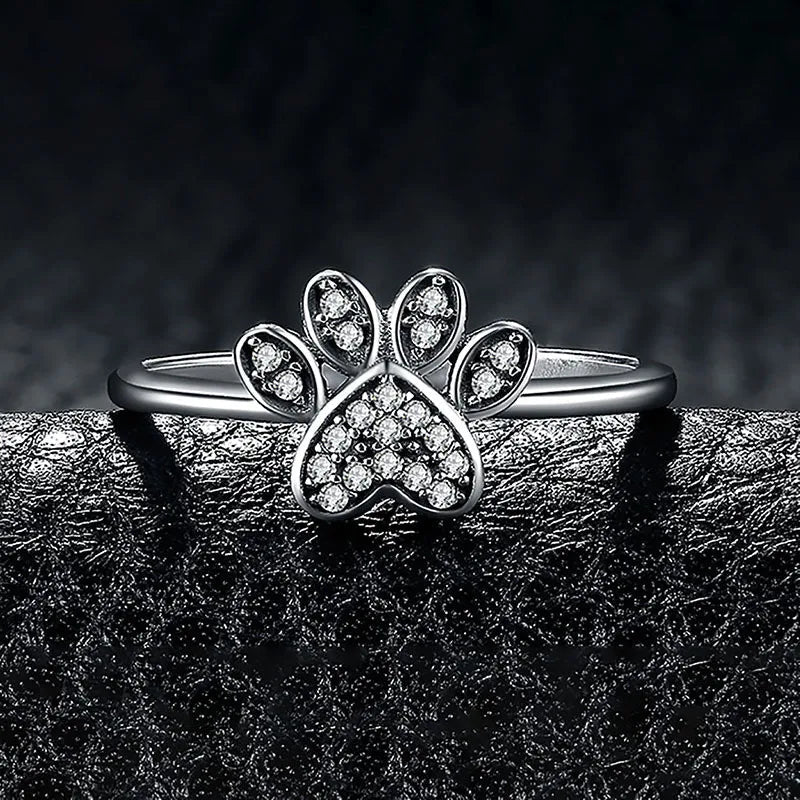 Diamond Dog Paw Ring