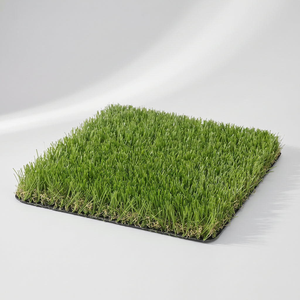 Dog Artificial Grass, studio photo on a light grey background