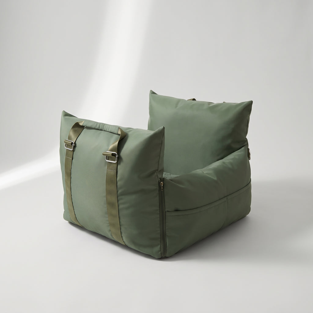 Dog Car Seats, studio photo on a light grey background