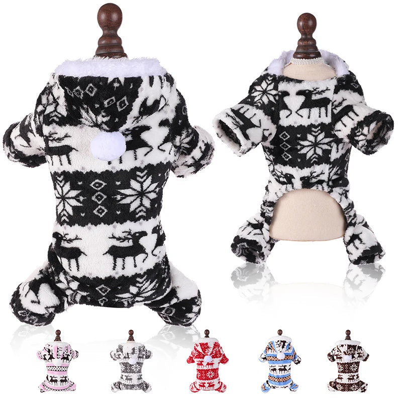 Dog Christmas Pajamas in Black
